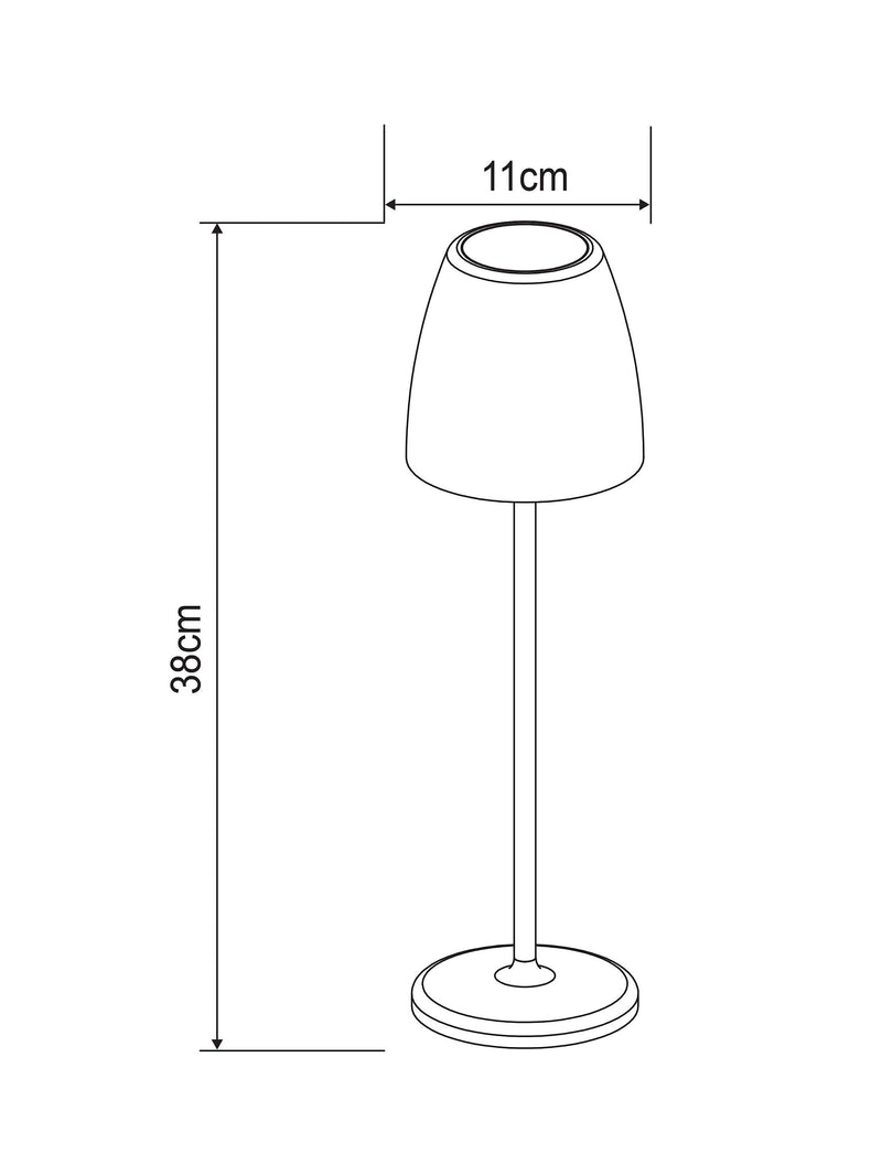 Där Munich LED rechargeable outdoor table lamp black (British brand)