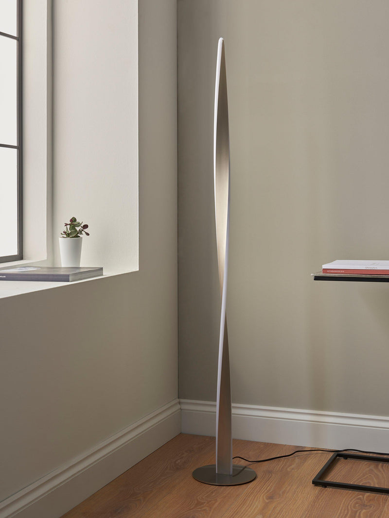 John Lewis Twist LED floor lamp brushed aluminium (British brand)