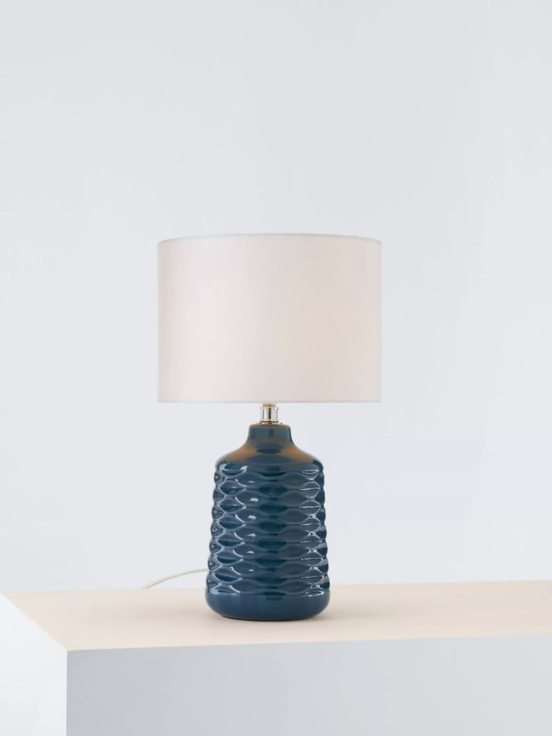 John Lewis Annie ceramic table lamp with fabric shade, imported from the UK