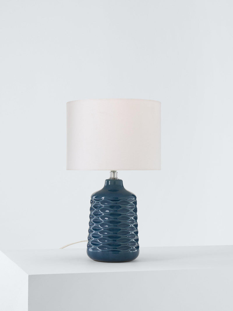John Lewis Annie ceramic table lamp with fabric shade, imported from the UK
