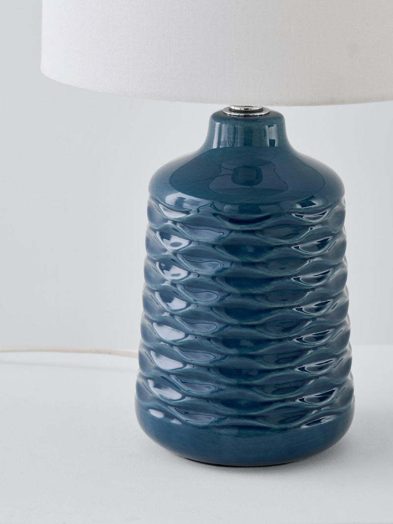 John Lewis Annie ceramic table lamp with fabric shade, imported from the UK
