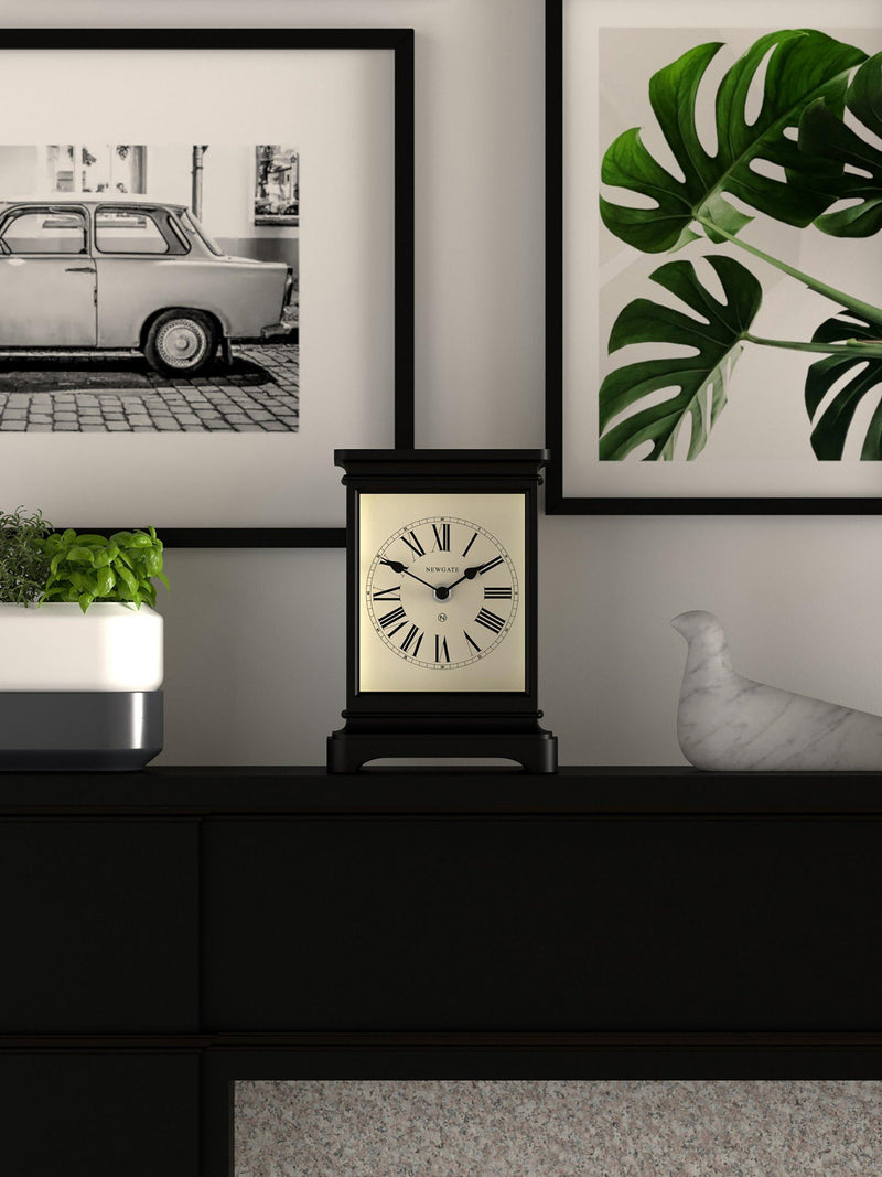 Newgate Timelord mantel clock Roman numerals, imported from the UK