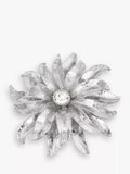 Eclectica pre-loved Swarovski crystal flower burst brooch, silver, imported from the UK