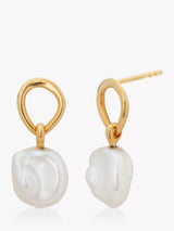 John Lewis Monica Vinader Nura Keshi Pearl Open Circle Drop Earrings- Buy online at McGrocer