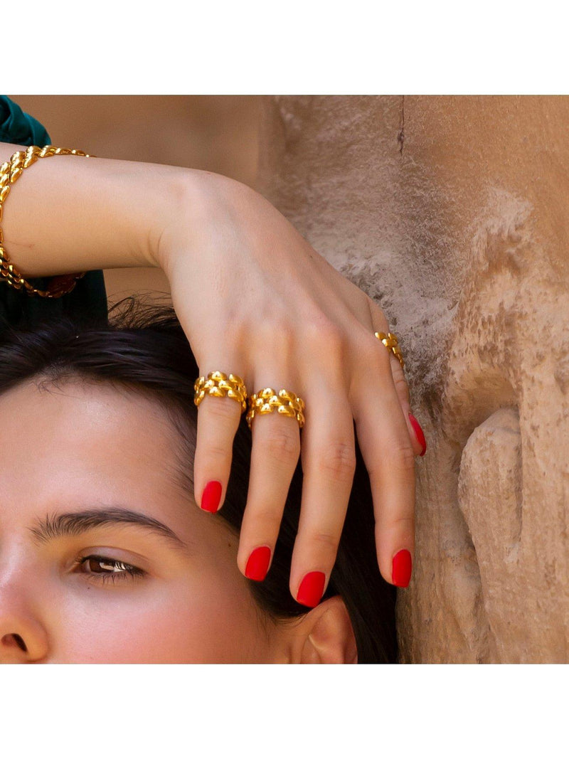 Monica Vinader chain ring gold vermeil (British brand)