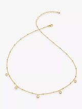 John Lewis Monica Vinader Mini White Topaz Collar Chain Necklace, Gold- Buy online at McGrocer