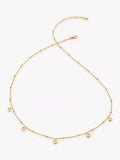 Monica Vinader gold collar necklace with topaz, imported from the UK