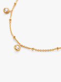 Monica Vinader gold collar necklace with topaz, imported from the UK