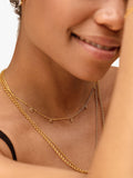 Monica Vinader gold collar necklace with topaz, imported from the UK
