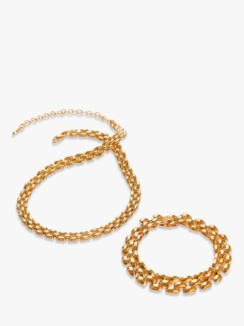 Monica Vinader Heirloom collar necklace gold plated, imported from the UK