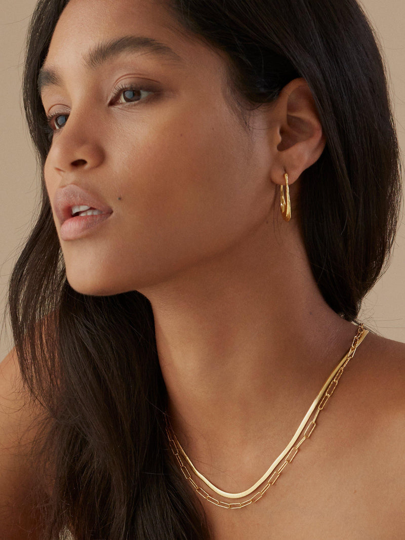 Monica Vinader gold snake chain necklace, imported from the UK