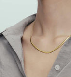 Monica Vinader gold snake chain necklace, imported from the UK