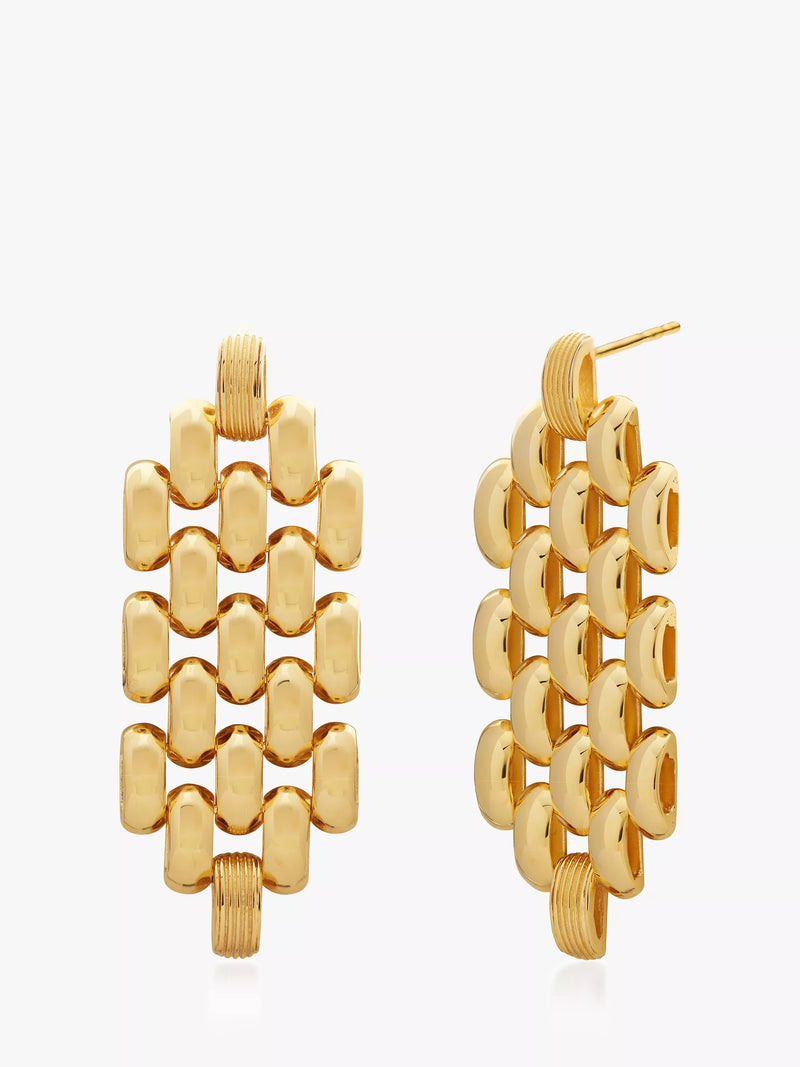 Monica Vinader chain drop earrings in gold, UK version