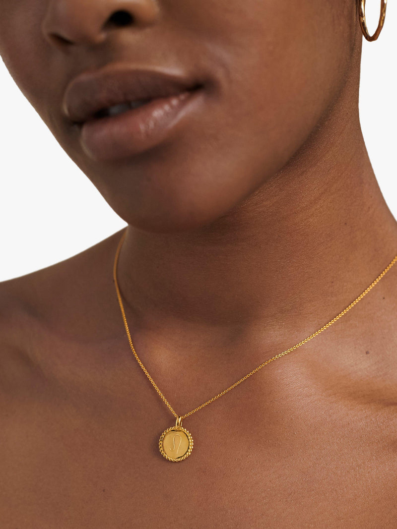 Monica Vinader gold pendant charm with beaded trim - British product