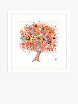 John Lewis Framed Print with Mount, Sweet Dreams Heart Tree Design, 43.5cm Square, Pink and Multi- Buy online at McGrocer