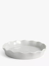 John Lewis John Lewis Leckford Farm Ceramic Pie Dish, Light Grey, 27.6cm- Buy online at McGrocer