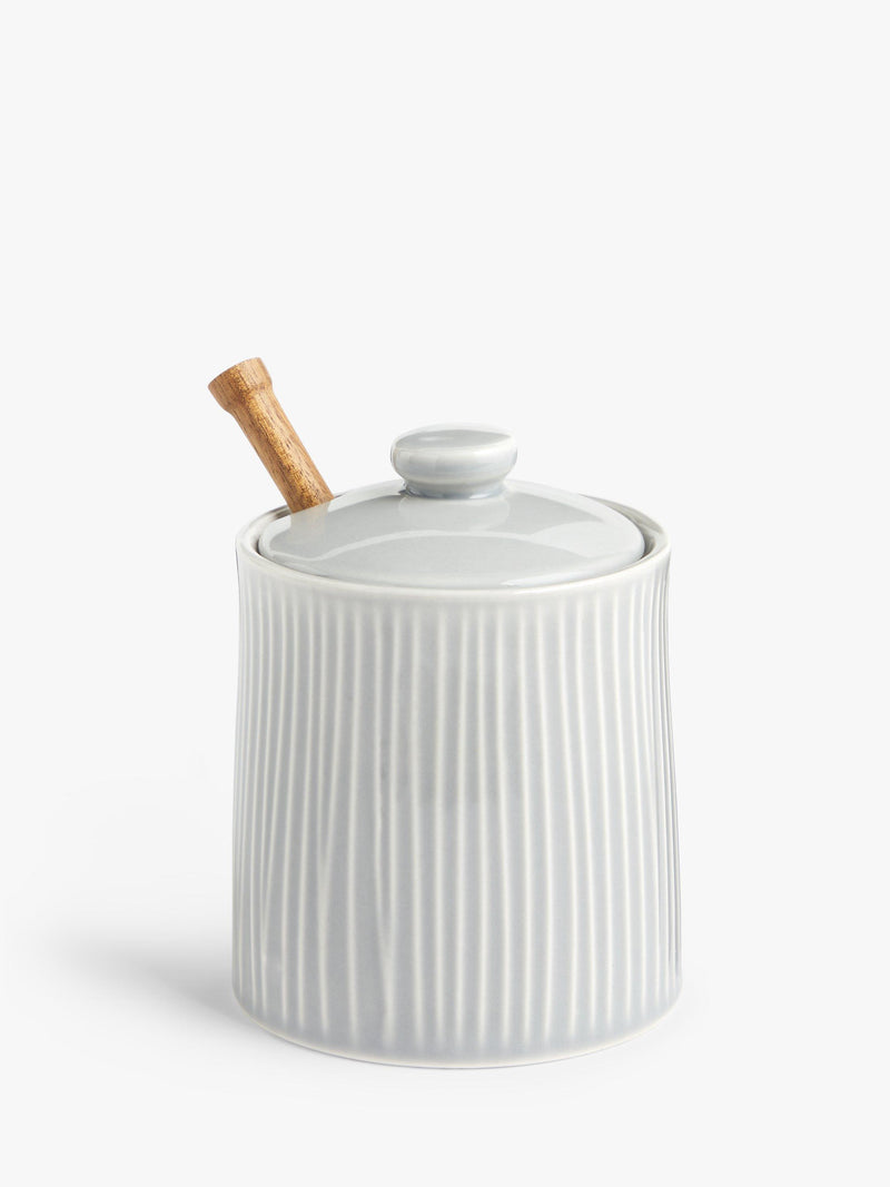 John Lewis Ceramic Pot Honey Drizzler Grey, imported from the UK
