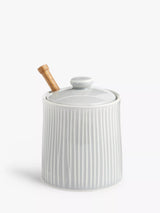 John Lewis John Lewis Leckford Farm Ceramic Pot Honey Drizzler Grey- Buy online at McGrocer