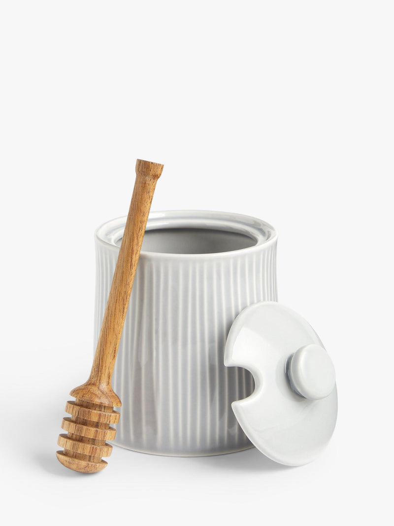 John Lewis Ceramic Pot Honey Drizzler Grey, imported from the UK