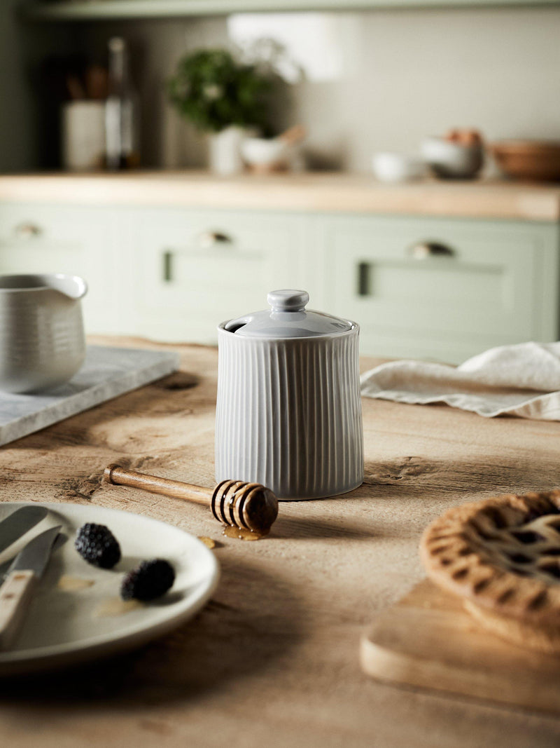 John Lewis Ceramic Pot Honey Drizzler Grey, imported from the UK