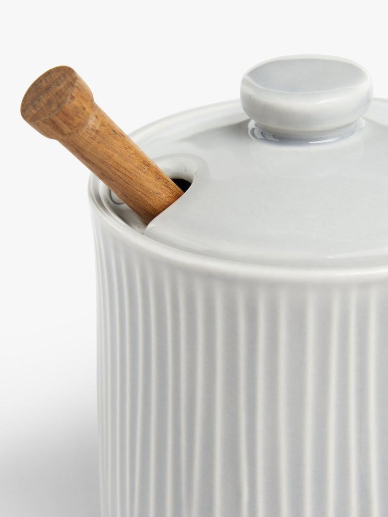 John Lewis Ceramic Pot Honey Drizzler Grey, imported from the UK