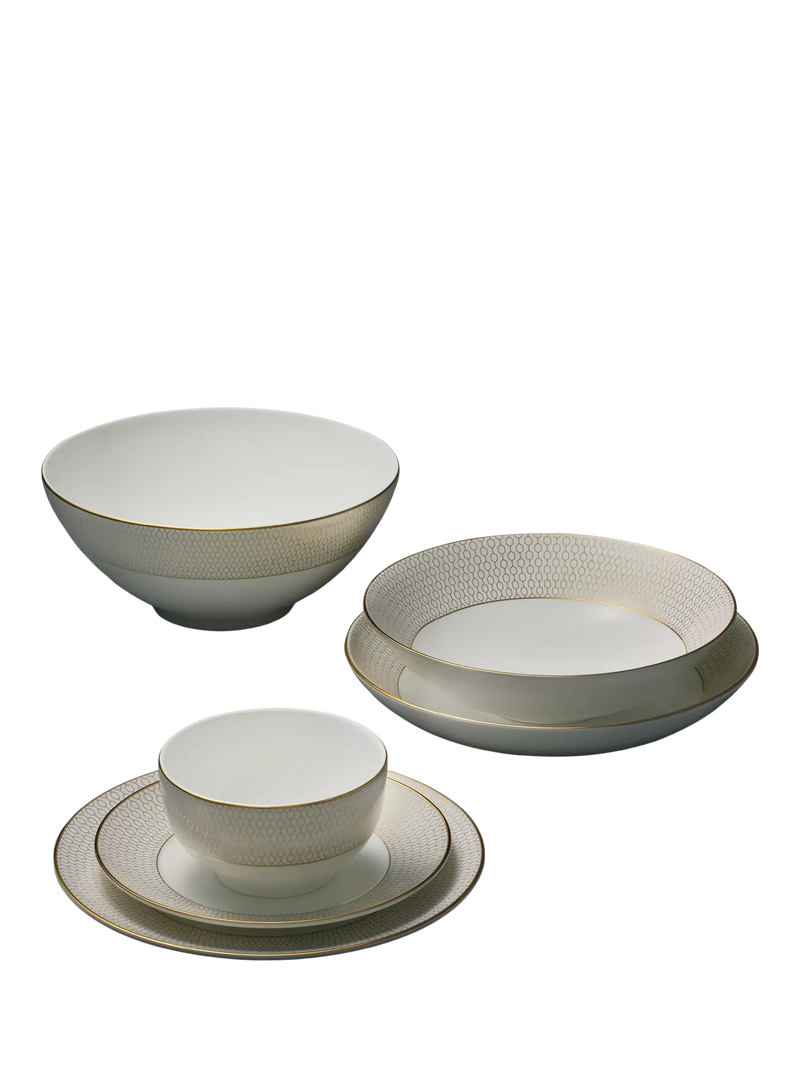 Wedgwood Gio Gold 4 piece dinnerware set white gold - British product