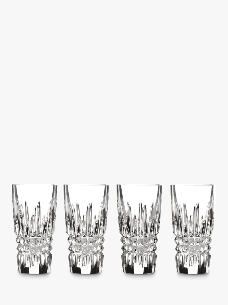 Waterford crystal Lismore diamond pattern shot glasses, set of 4 (British brand)