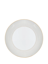 John Lewis Wedgwood Gio Gold Bone China Dinner Plate, 28cm, White/Gold- Buy online at McGrocer