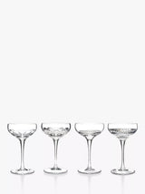 John Lewis Crystal Cut Glass Small Coupe Glasses, Set of 4, 120ml- Buy online at McGrocer