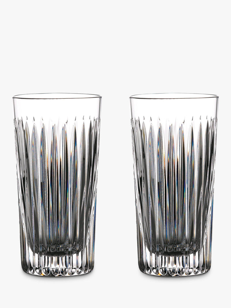 Waterford cut glass highball glasses set of 2, 400ml clear (British brand)