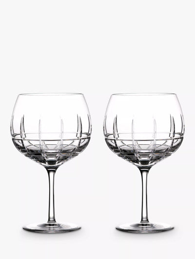 John Lewis Balloon Gin Glass Set of 2 in Clear Cut Crystal, 550ml- Buy online at McGrocer