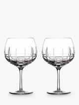 John Lewis Balloon Gin Glass Set of 2 in Clear Cut Crystal, 550ml- Buy online at McGrocer