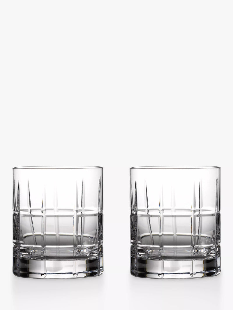 Waterford double old fashioned crystal tumblers pair, imported from the UK