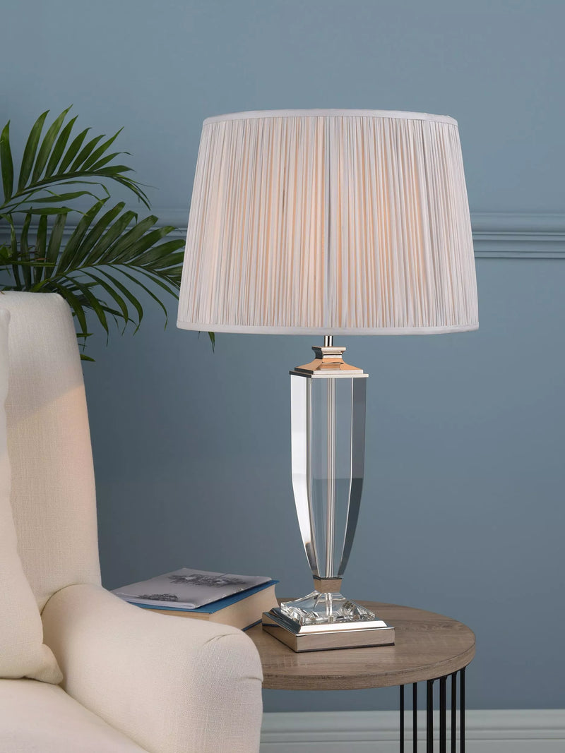 Laura Ashley crystal table lamp with silk shade, UK version
