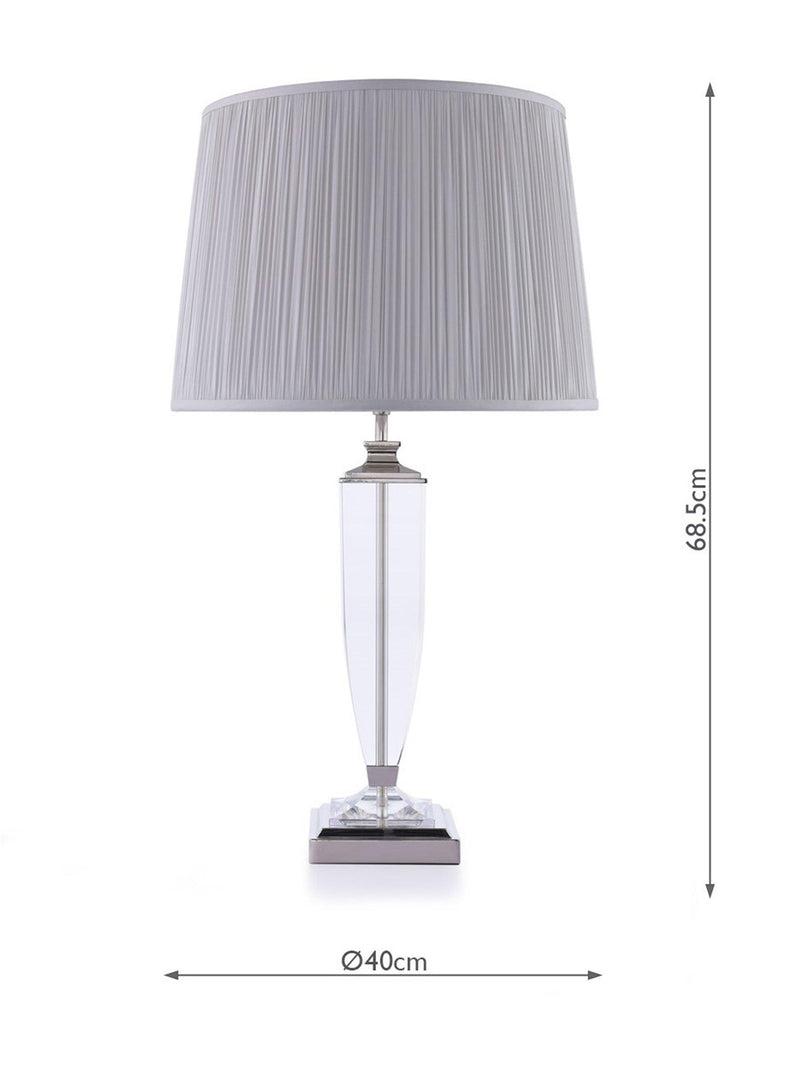 Laura Ashley crystal table lamp with silk shade, UK version