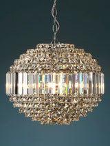 John Lewis Laura Ashley Vienna Crystal Glass Globe Ceiling Light, Clear/Polished Chrome, 42-141cm Drop- Buy online at McGrocer
