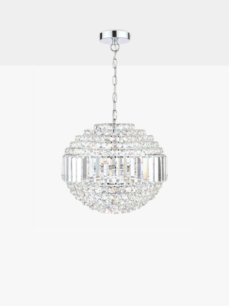Laura Ashley ceiling light Vienna crystal globe polished chrome - British product