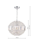 Laura Ashley ceiling light Vienna crystal globe polished chrome - British product