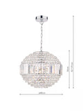 Laura Ashley ceiling light Vienna crystal globe polished chrome - British product