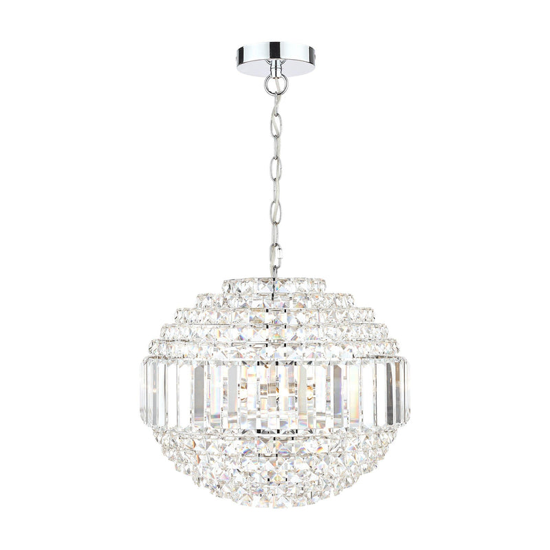 Laura Ashley ceiling light Vienna crystal globe polished chrome - British product