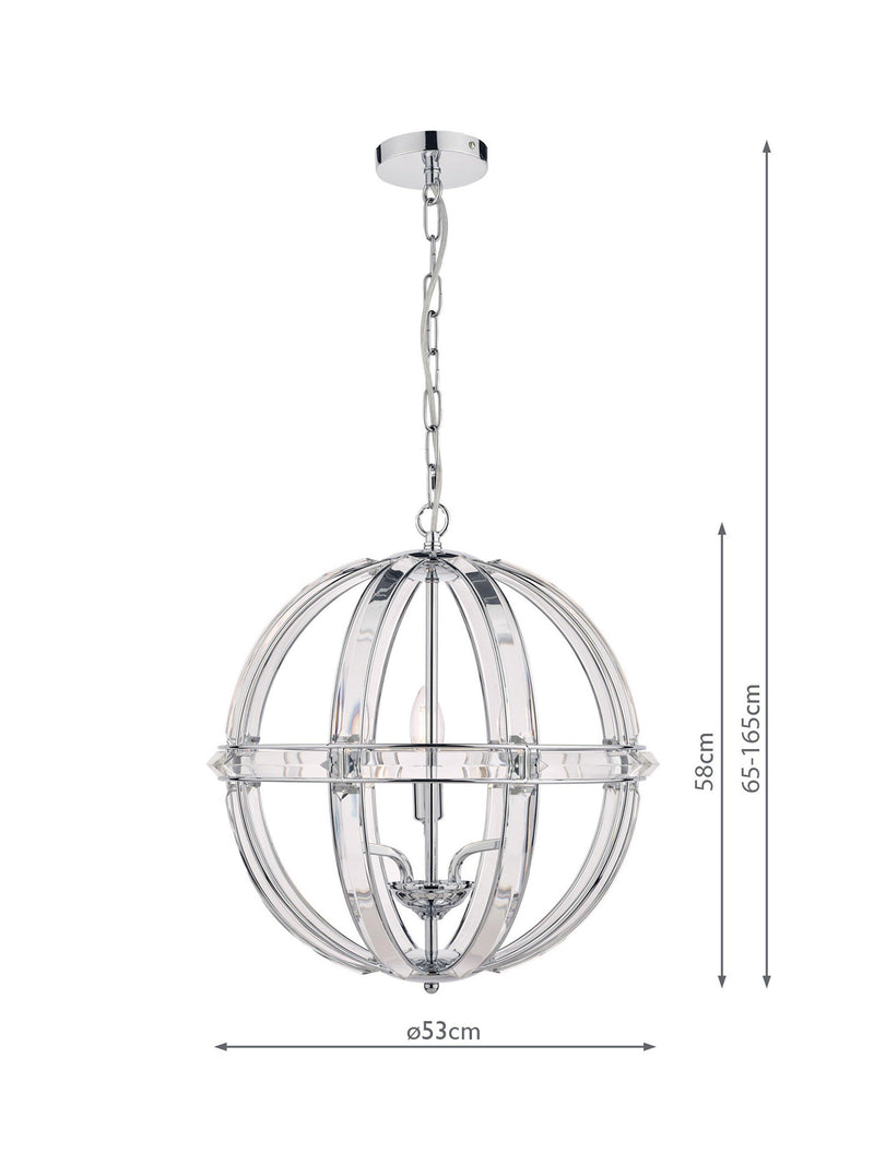 Laura Ashley crystal pendant light clear polished chrome, imported from the UK
