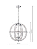 Laura Ashley crystal pendant light clear polished chrome, imported from the UK