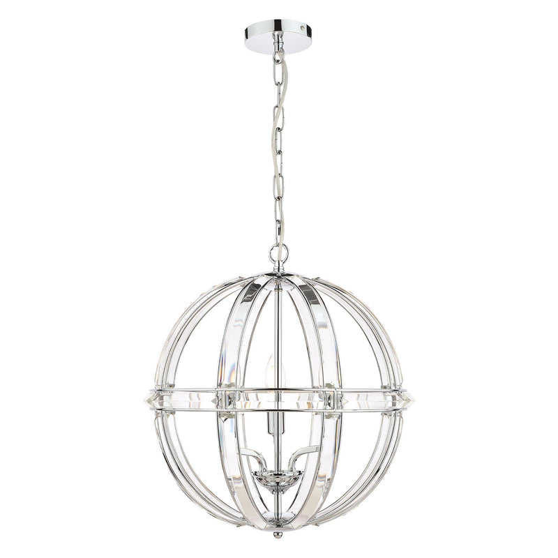 Laura Ashley crystal pendant light clear polished chrome, imported from the UK