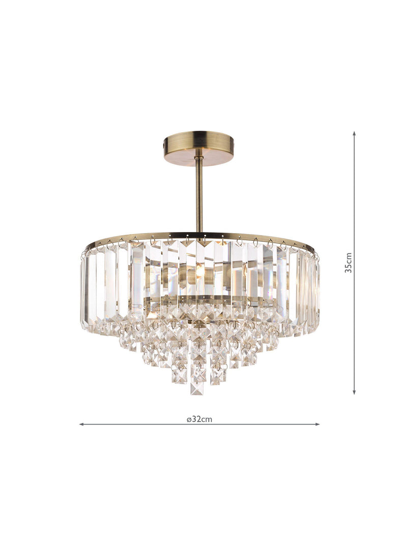 Laura Ashley Vienna Crystal semi flush ceiling light, UK version