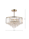Laura Ashley Vienna Crystal semi flush ceiling light, UK version
