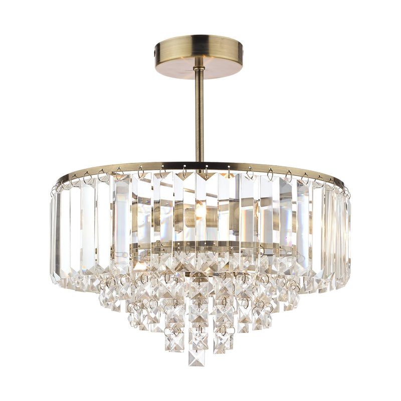 Laura Ashley Vienna Crystal semi flush ceiling light, UK version