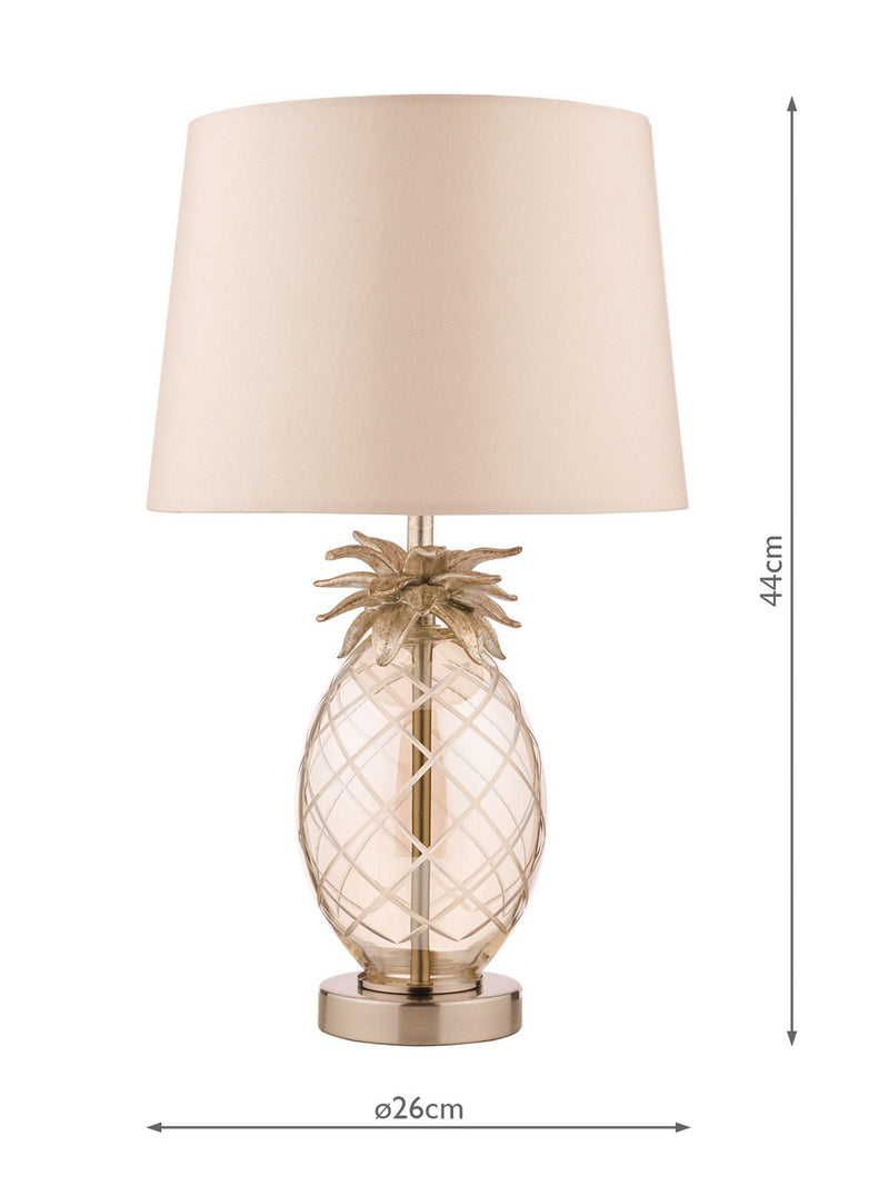Laura Ashley pineapple glass table lamp petite champagne, imported from the UK