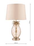 Laura Ashley pineapple glass table lamp petite champagne, imported from the UK