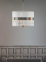 John Lewis Laura Ashley Alexa Ceiling Light, Clear/Polished Nickel- Buy online at McGrocer
