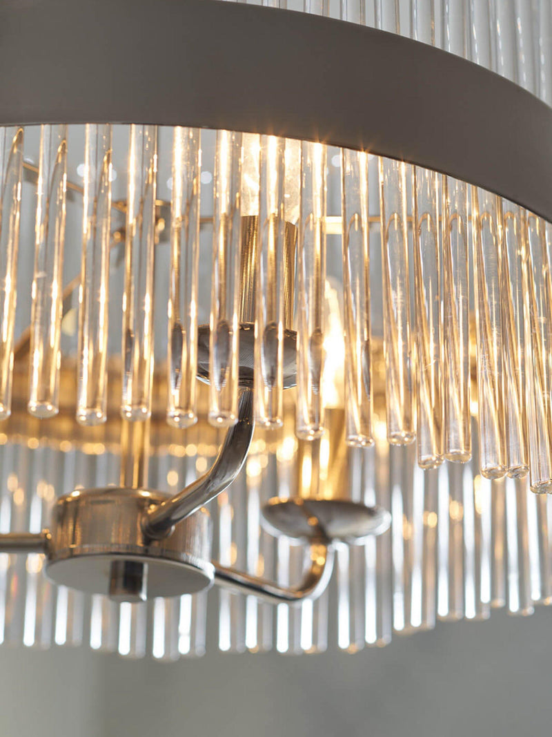 Laura Ashley Alexa ceiling light clear polished nickel (British brand)